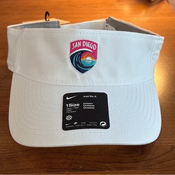 Nike San Diego Wave FC Dri-Fit Visor White NEW Adult Unisex - Picture 1 of 7